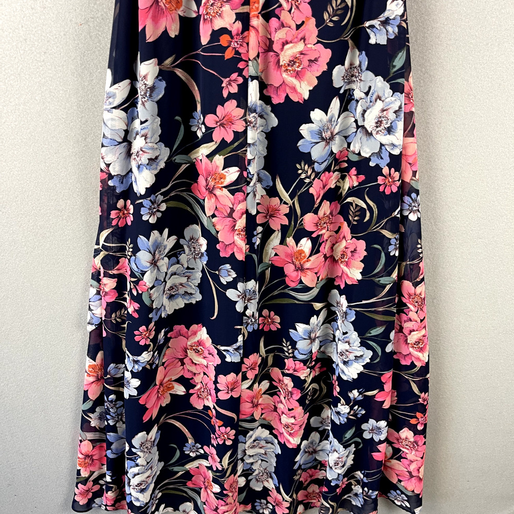 Eliza J Obi Dress Womens 4 Pink Blue Floral High Low Flowy Feminine Romantic - Picture 15 of 16